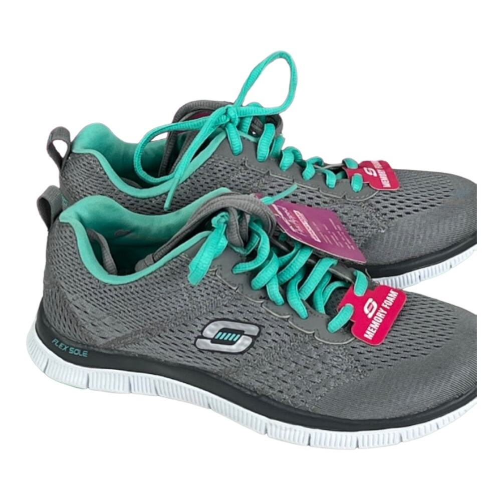NEW Skechers Sneakers Gray Green Women's Size 6